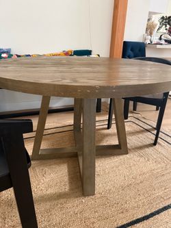 Round Wood Dining Table 48”