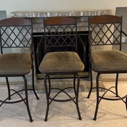 3 Swivel Bar Stools