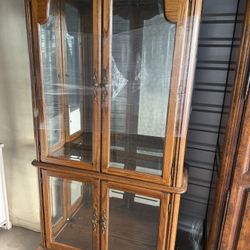 Glass Antique Hutch For China Dishes Or Collectables 