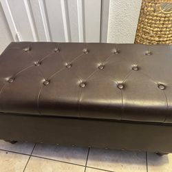 Leather ottoman