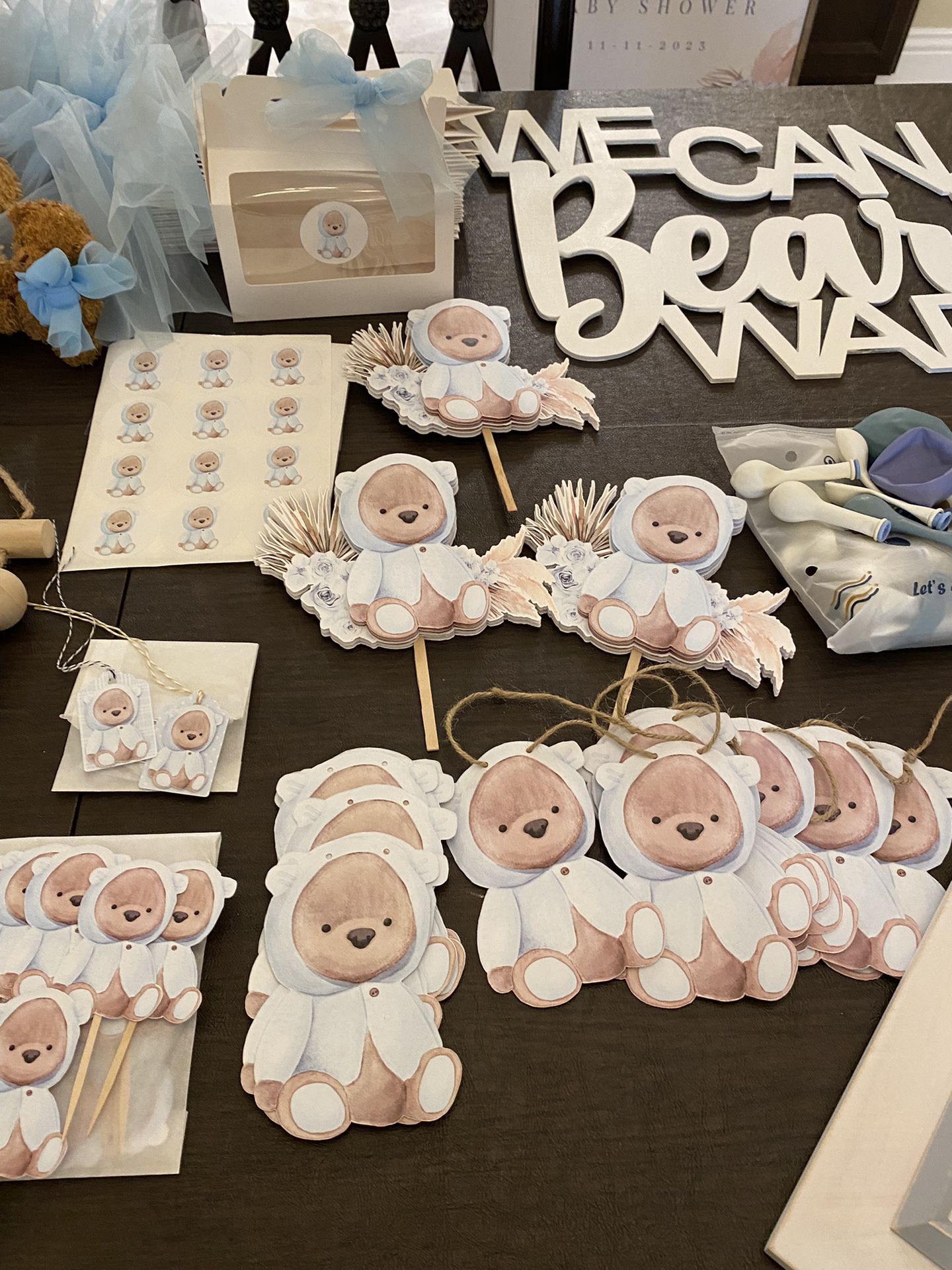 Baby Blue Bear Shower Decorations