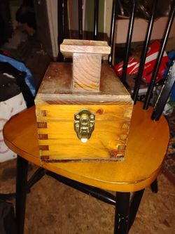 Vintage Wooden Shoe Shine Kit With Brushes