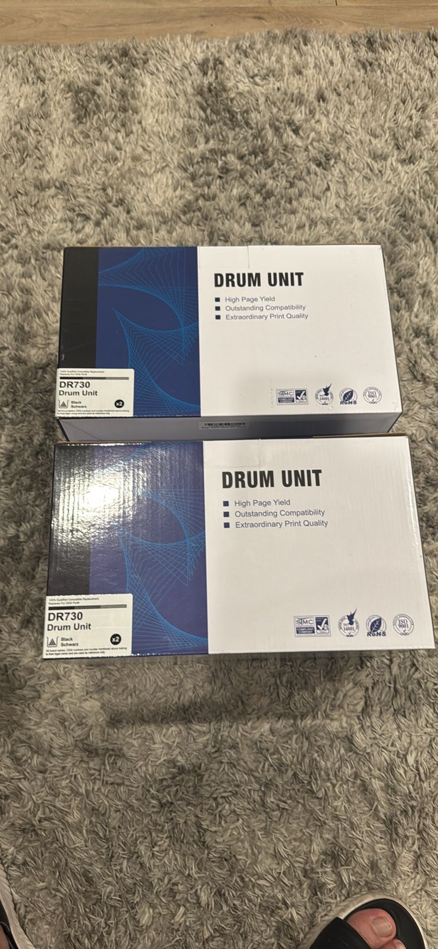 Unidad de tambor DR730, paquete de 2 (no tóner), repuesto compatible para tambor Brother DR-730 DR760 760 para HL-L2350DW HL-L2370DW HL-L2395DW HL-L23