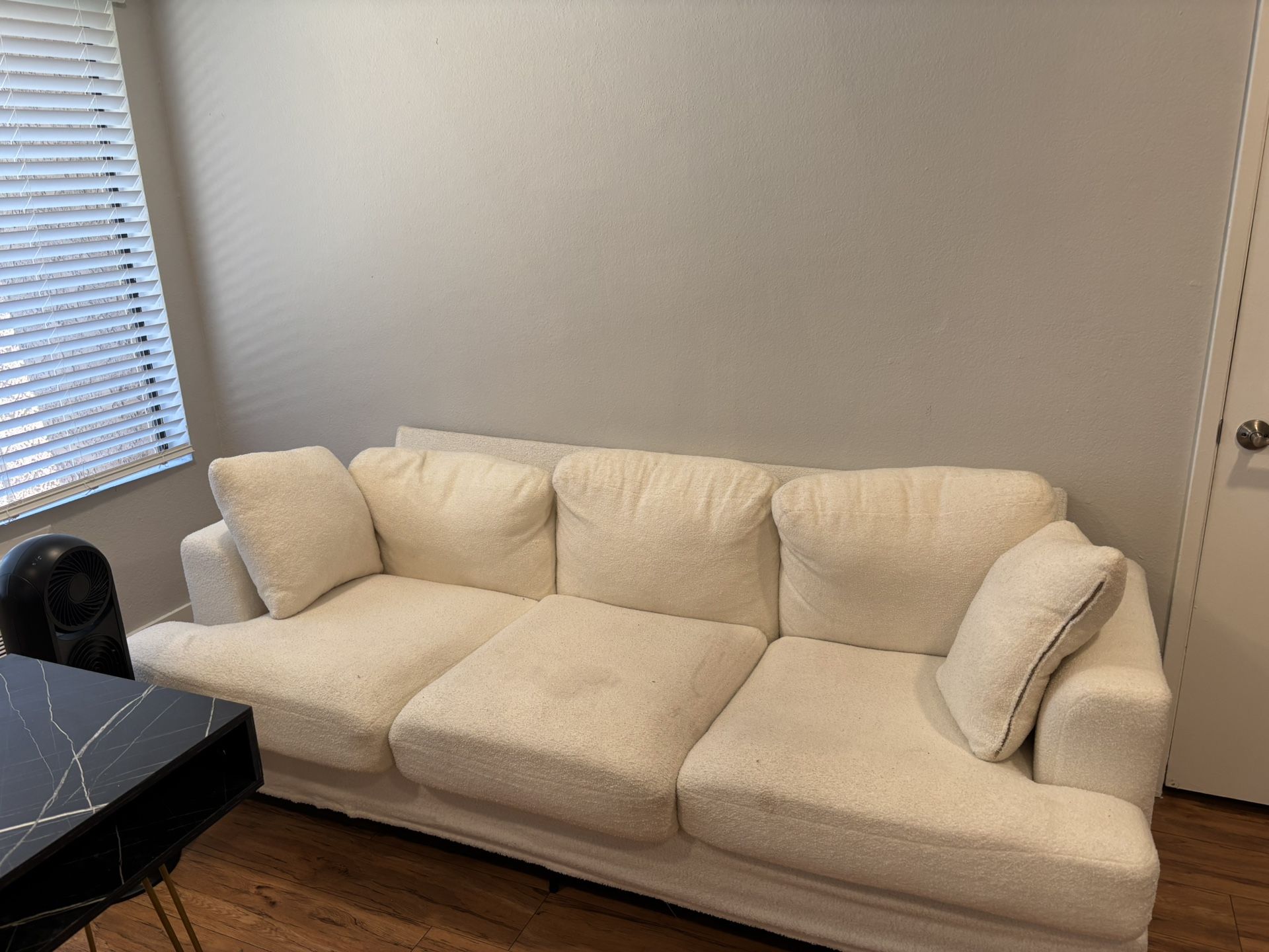 Beige Boucle Couch