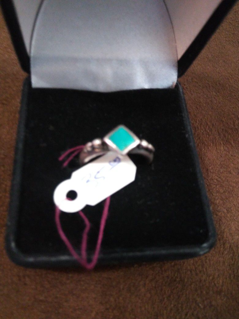 Silver Turquoise Ring Size 5