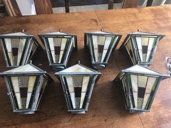 Outdoor stained glass Tiffany lamp shades