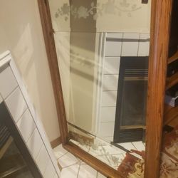 Oak mirror