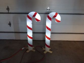 Vintage lighted 2 Candy Canes 40 inches