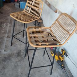 Beautiful Stools Flax Woven Rattan Both $25.