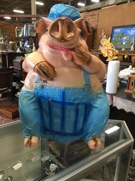 Large 1950's Carnival Chalkware Pig