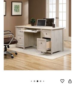 Sauder Palladia Executive Desk in Chalked Chestnut