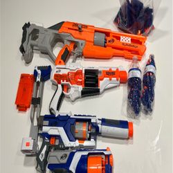 Nerf Gun Lot – 4 Blasters + Darts & Accessories Bundle