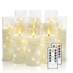 Flameless Candles x 9