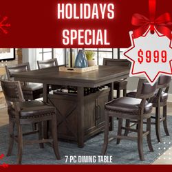 7 Pc Dining Table Set 