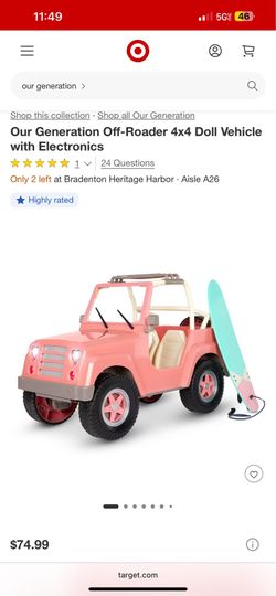 Our Generation Off-Roader 4x4 Doll Vehicle with Electronics