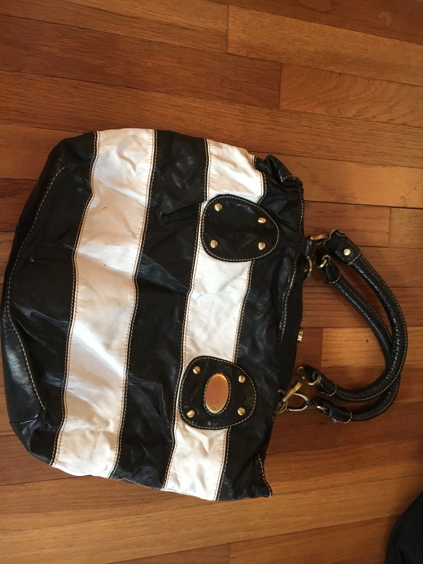 Black and White Striped purse
