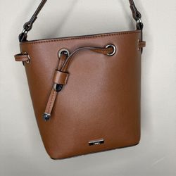 Chaps Cognac Brown Drawstring Bucket Bag