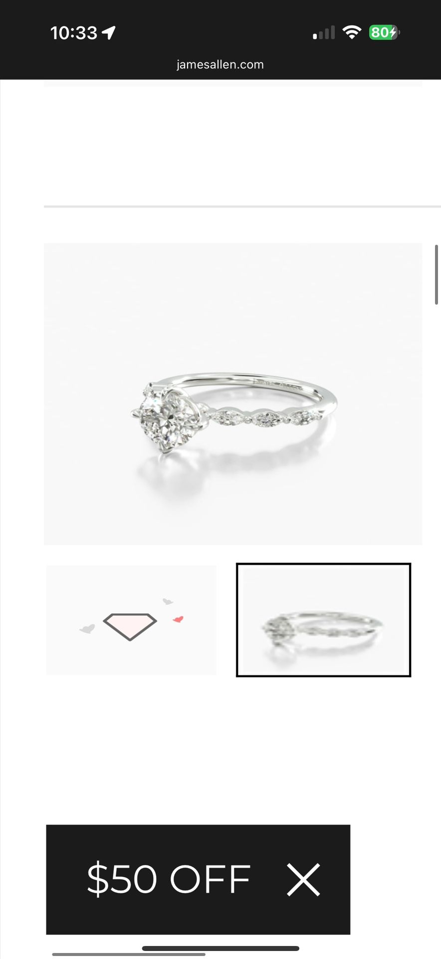 Engagement Ring and Wedding Band For Sale