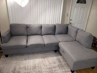 Gray Fabric Sectional Sofa
