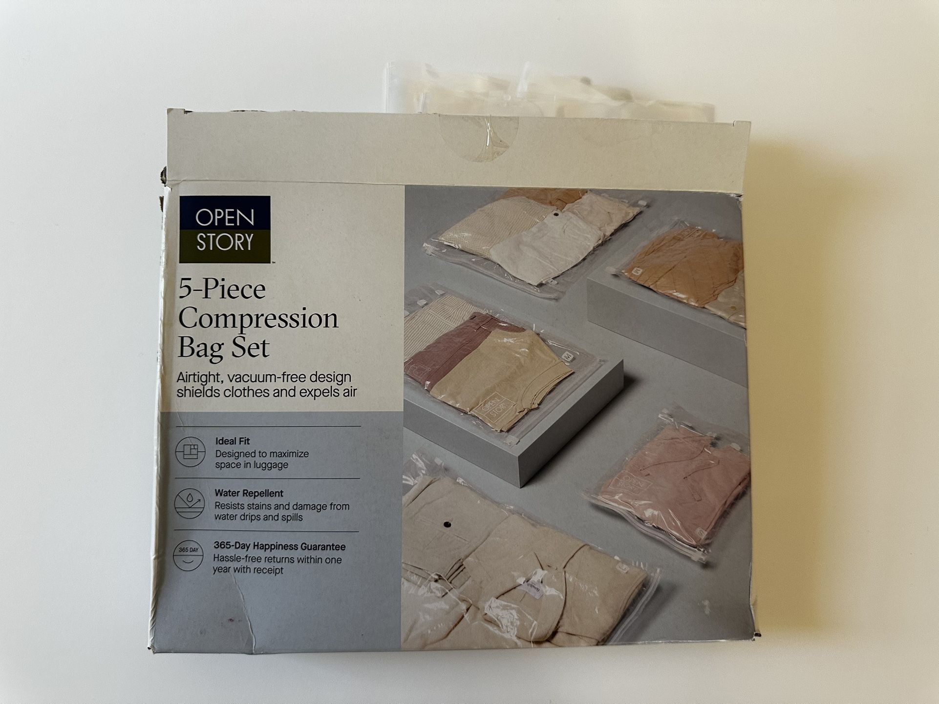 5 Pc Compression Packing Bag Set – No Vacuum Needed – Travel Space Saver Organizer