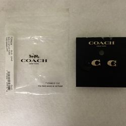 Coach stud earrings, Gold, Brand New Never Been Worn