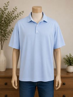 FootJoy Men's Golf Polo Shirt XL Light Blue Performance Short Sleeve