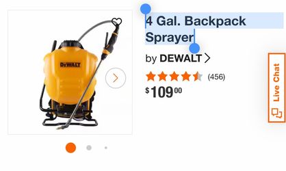 dewalt 4 Gal. Backpack Sprayer