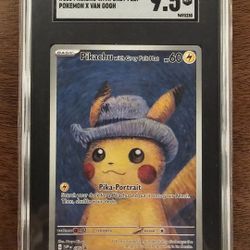 Pokemon Pikachu Van Gogh Grey Felt Card SGC 9.5