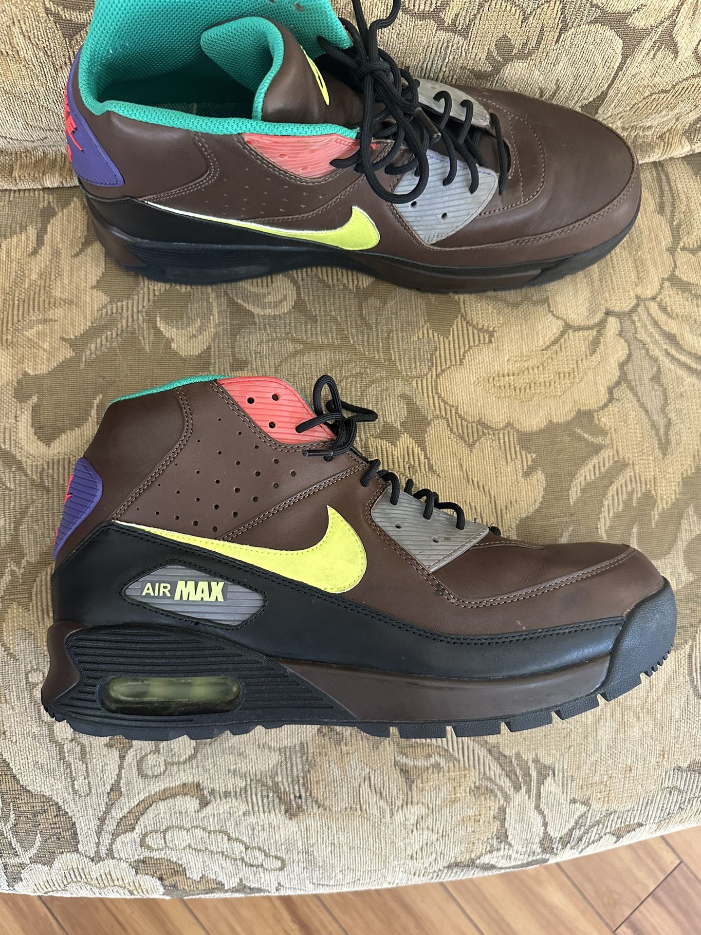 Nike Air Max 90 Sneaker Boots Brown Leather