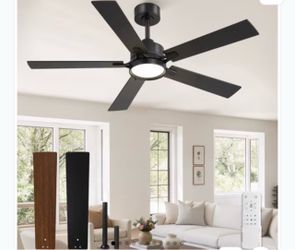 Black Ceiling Fan with Light and Remote