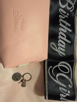 Birthday Girl sash and make up bag with key chain