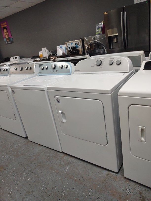 WHIRLPOOL WASHER AND DRYER SET SOIL LEVEL RINSE OPTIONS AUTO SENSING DEEP WATER WASH 