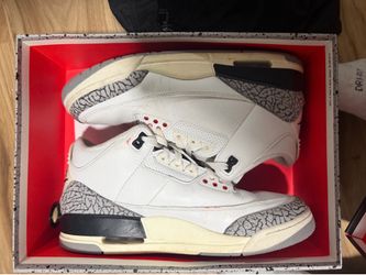 Jordan 3 white cement size 10.5