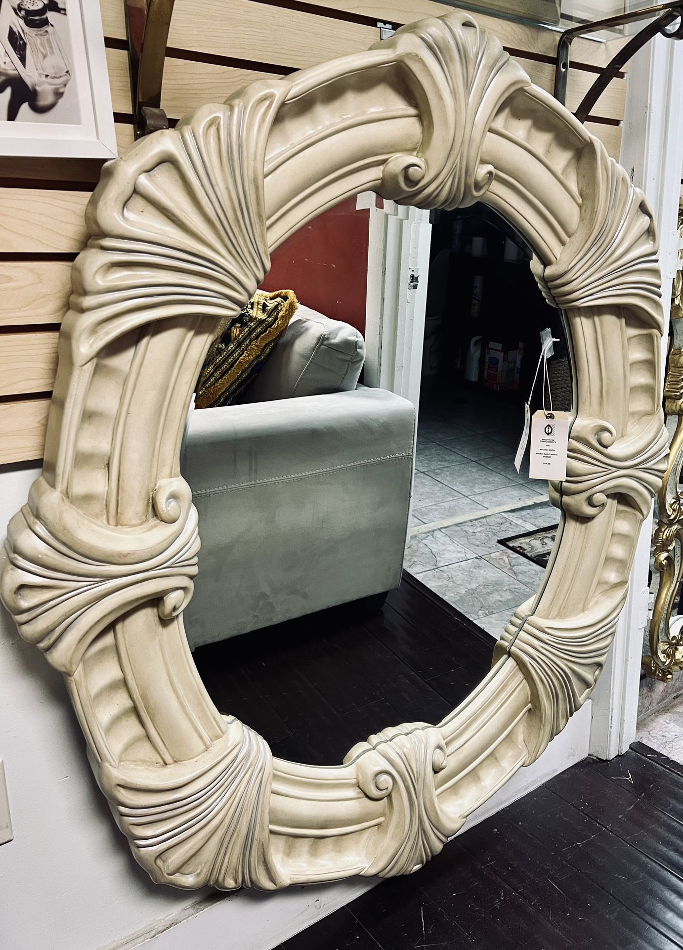 AICO By Michael Amini MONTE CARLO White Sideboard Mirror - GA