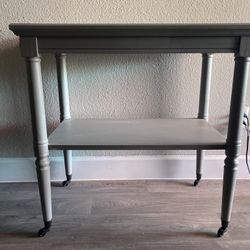 2shelf Side Table With Rolling Caster Wheels