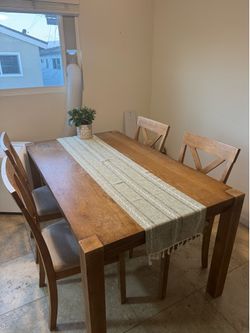 Solid wood dining table