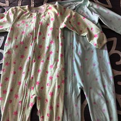toddler girl footed fleece warm pajama bundle 3T