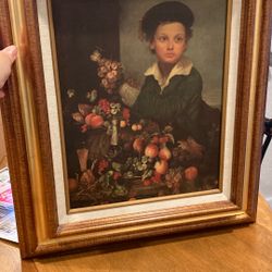 Little Boy With Cherries Print /litho?