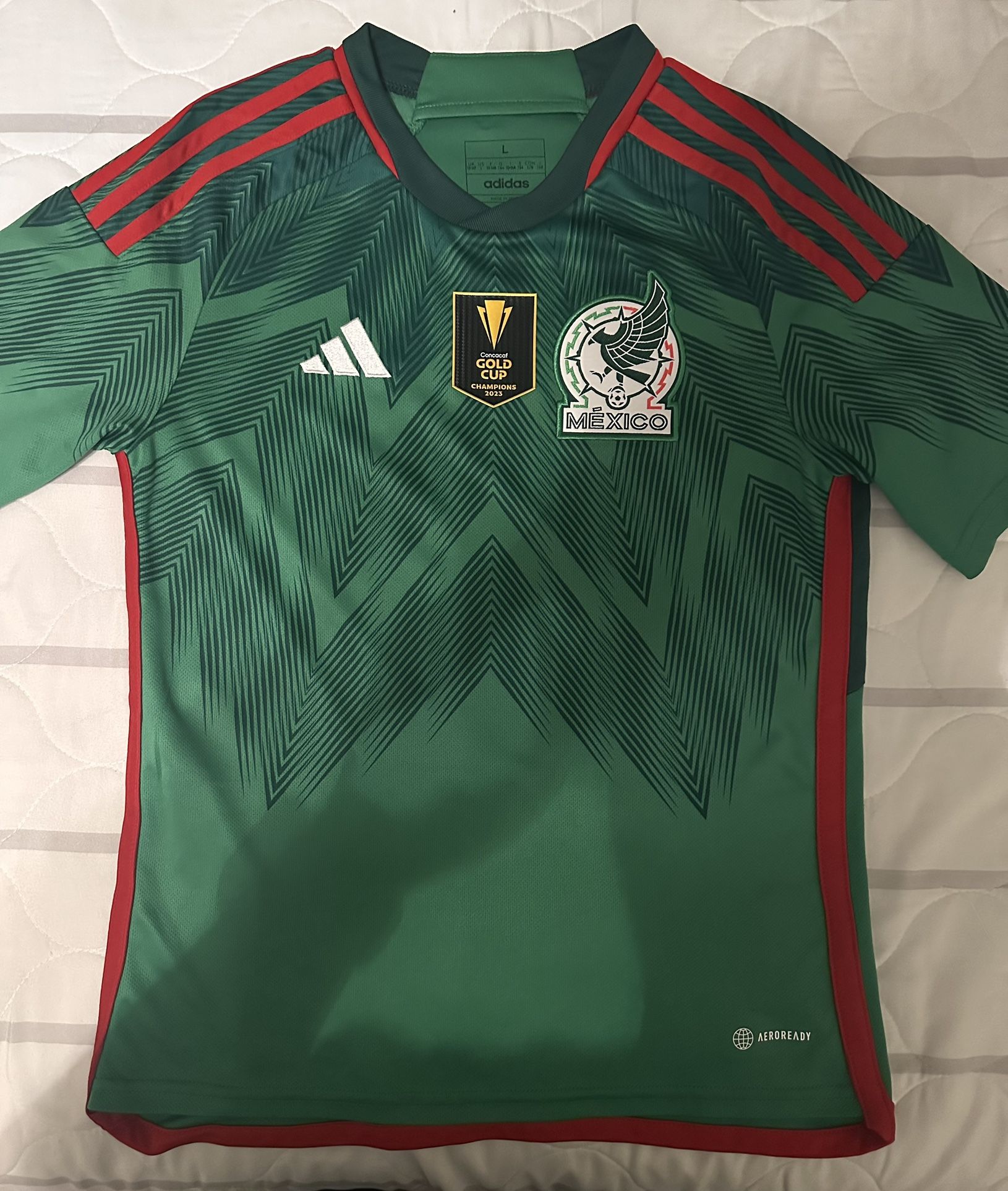 Adidas Mexico Youth Large Jersey w/ 2023 GC Patch