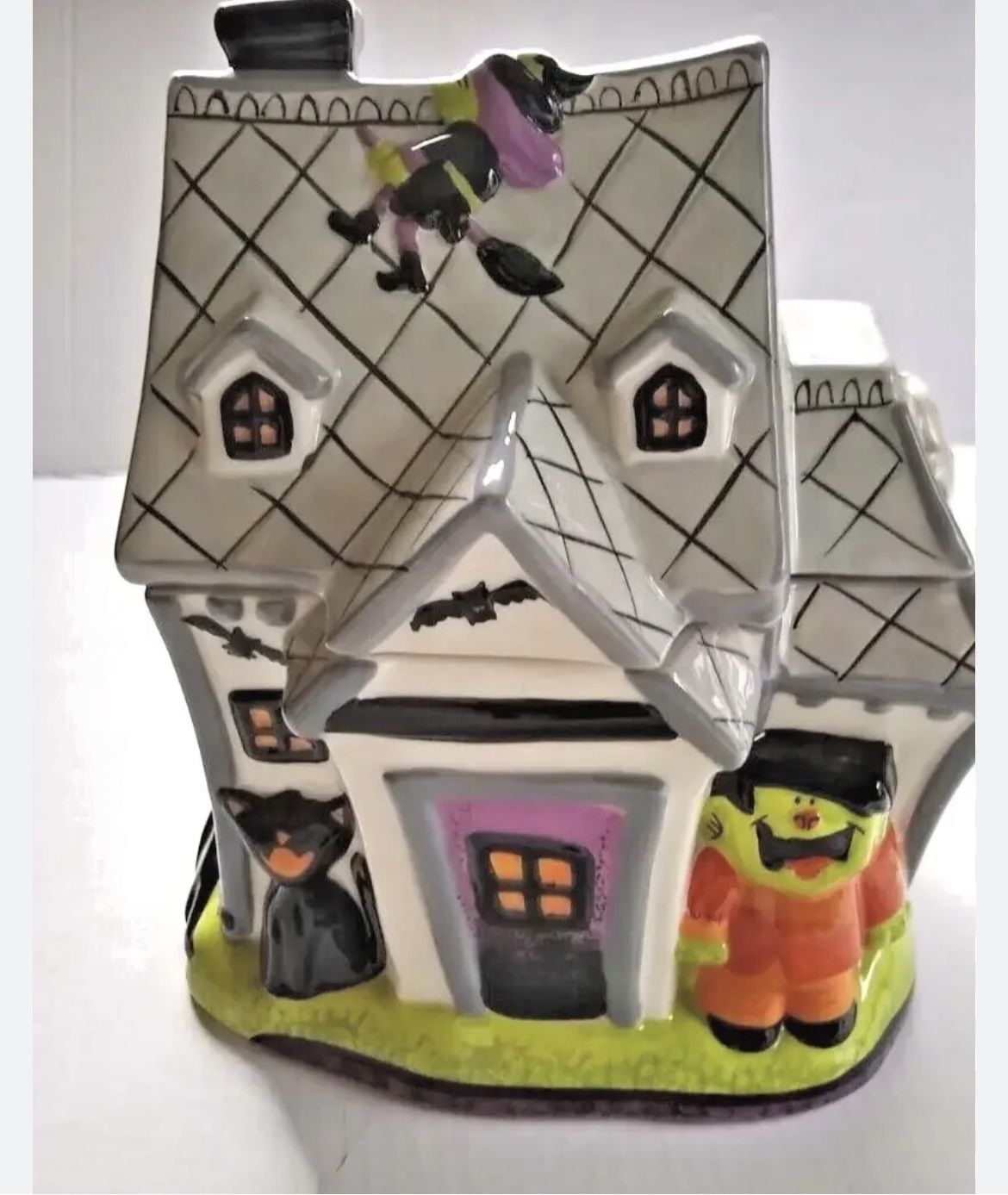 Haunted House Halloween Ceramic Cookie Jar 