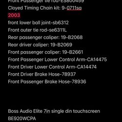 2003 & 2012 Accord Parts