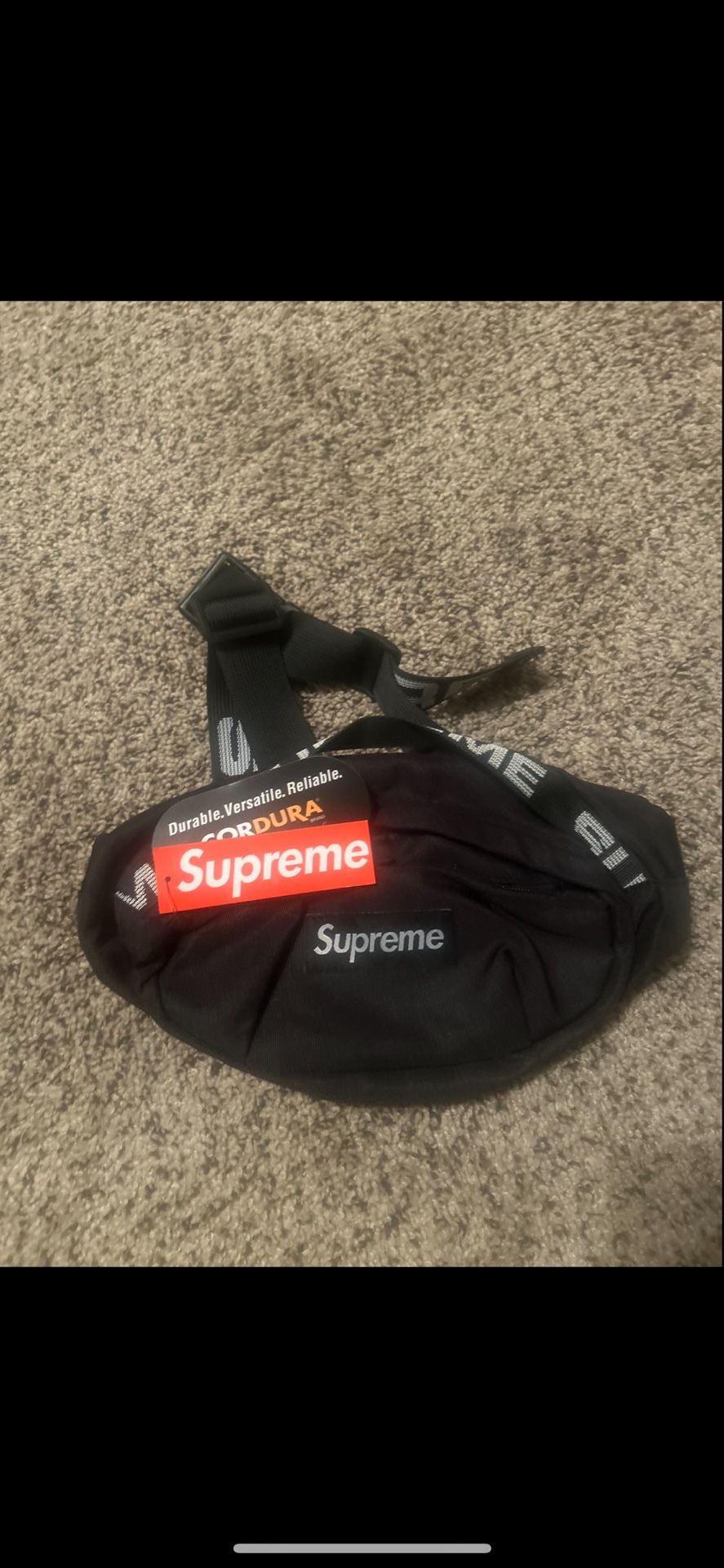 Brand New Black Supreme Waist Bag