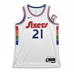 Philadelphia 76ers Joel Embiid Nike NBA Swingman Jersey Spectrum City Edition L