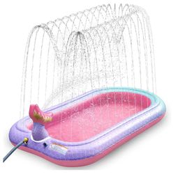 65" Mermaid Splash Pad & Sprinkler for Kids, Large Outdoor Water Play Mat,Style: Mermaid-P L