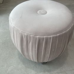 Light Pink Suede Bench with acrylic legs - Ottoman for closet - Velvet Stool
