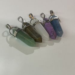Set of 5 Crystal pendant point charms