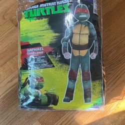 TMNT Teenage Mutant Ninja Turtles Costume New Raphael Child Large Halloween 