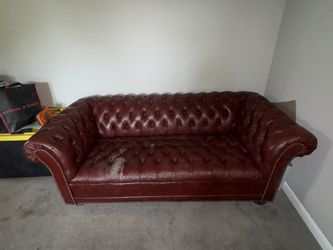  Vintage Tufted Leather Sofa 