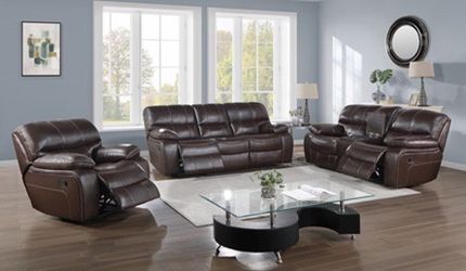 Brand new 3 piece sofa set and love seat with console
