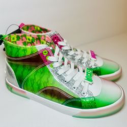 Women’s Wicked Movie Sneakers, White/Green/Pink, Size 11, NWT